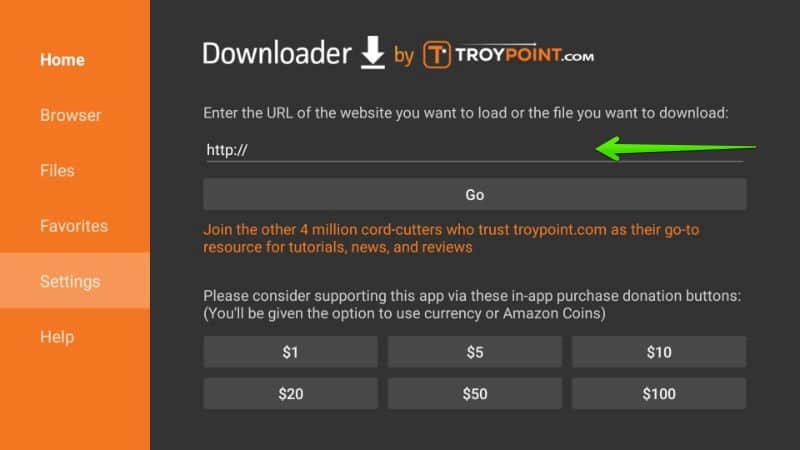 Downloader Address Box